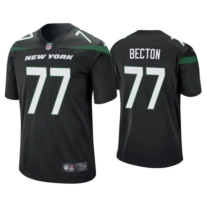 Men New York Jets #77 Mekhi Becton Nike Black Player Game NFL Jersey
